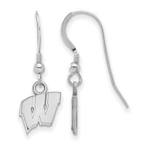 Sterling Silver University of Wisconsin XS (Tiny) Dangle Wire Earrings
